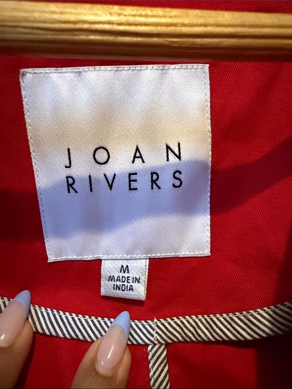 Joan Rivers Red Cotton Single-Button Blazer - Picture 2 of 7